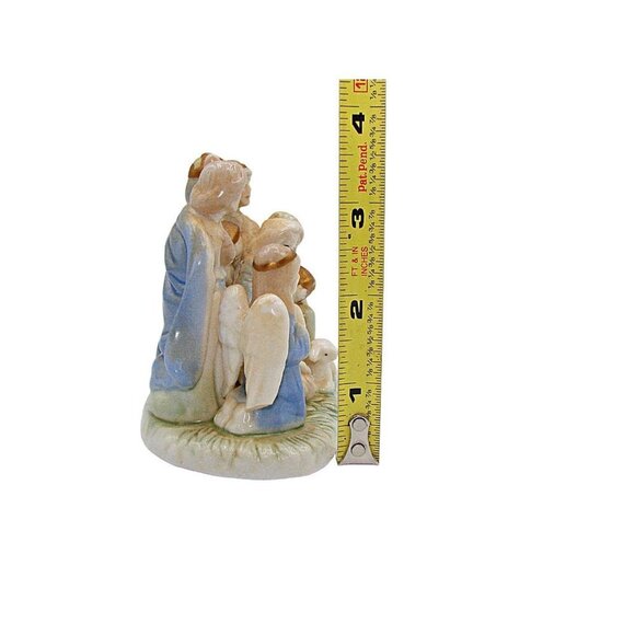 Porcelain Nativity Scene Figurine Holiday Christmas Religious Decor 4x4.5” - Picture 8 of 11